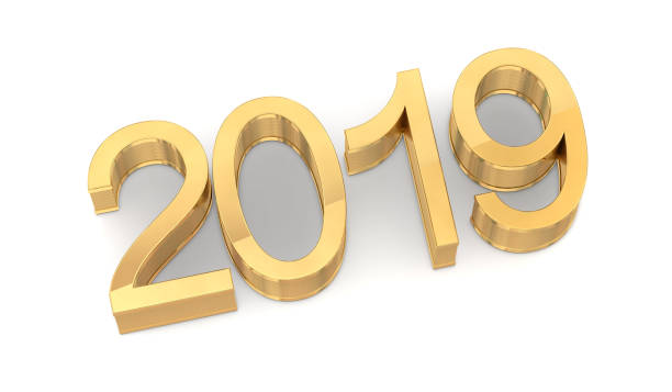 istock 3D Golden 2019 on White Background 1056409942