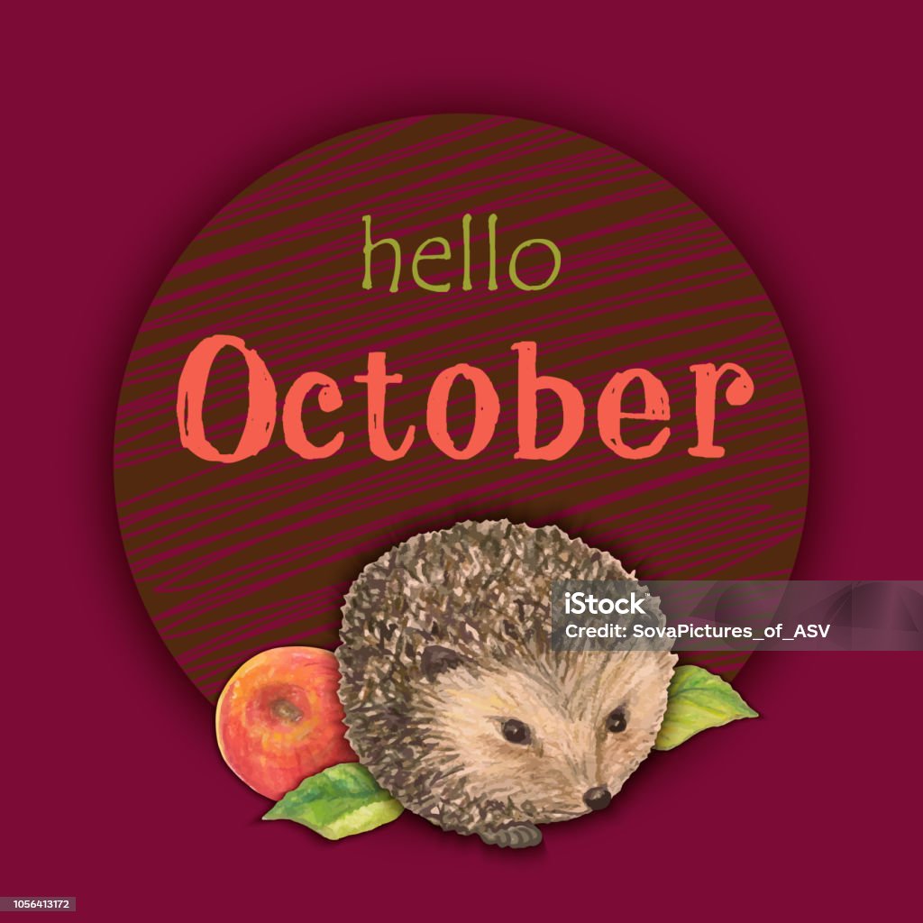 Cartoon Lettering October Illustration With The Bright Pink Lettering Hello October And With ...