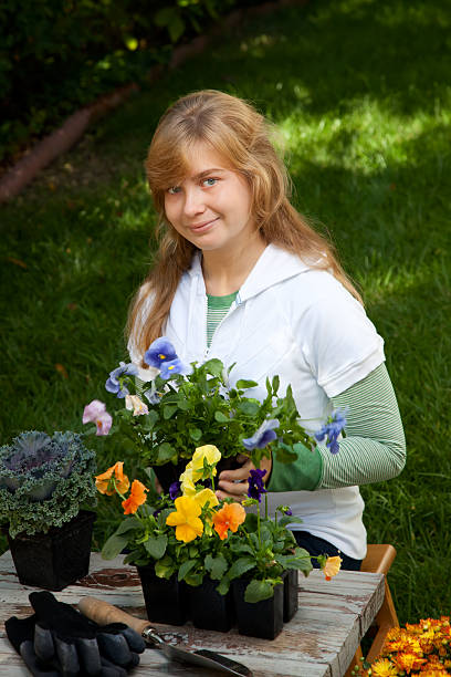 istock Teenager gardening 105642215