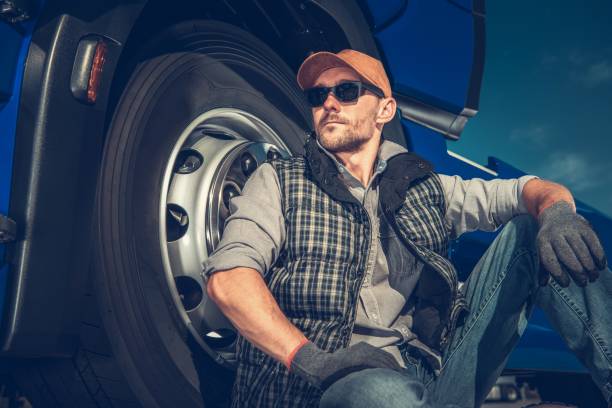 istock Relaxed Caucasian Truck Driver 1056425080