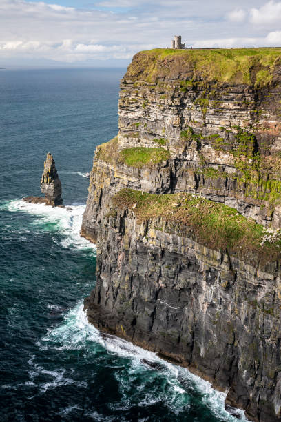 wilden atlantik weg - republic of ireland cliffs of moher cliff galway stock-fotos und bilder