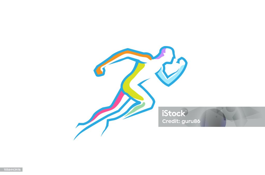 Running Man abstract Fitness Body Running Man abstract Fitness Body  Design Illustration Running stock vector