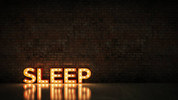 istock Neon Sign on Brick Wall background - Sleep. 3d rendering 1056445278