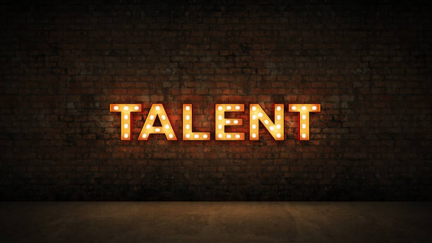 istock Neon Sign on Brick Wall background - Talent. 3d rendering 1056445322