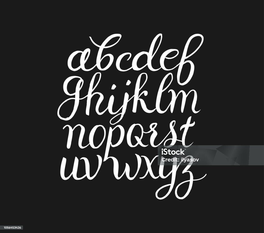 Brush Hand Lettering Alphabet Stock Illustration - Download Image Now