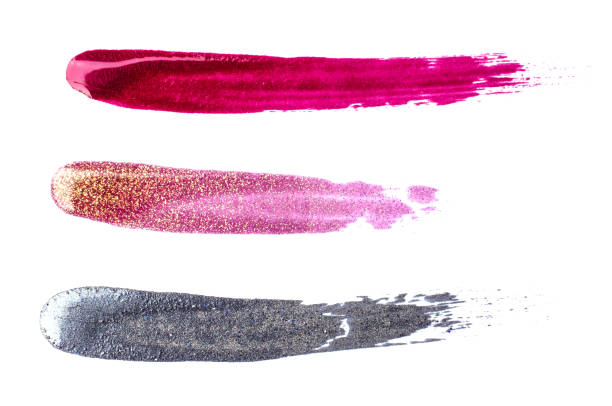 Nail polish strokes on white background isolated.