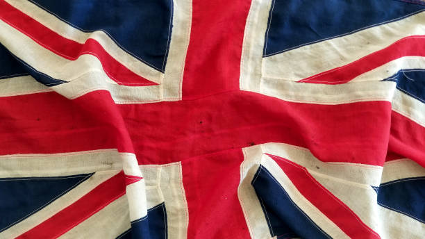 bandera vintage - british flag flag british culture old fashioned fotografías e imágenes de stock