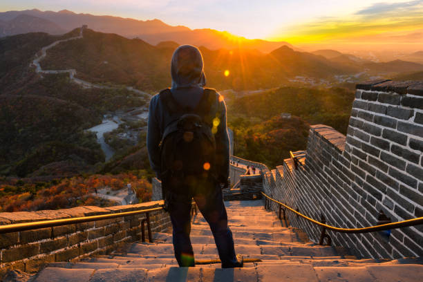 istock Young hiker at Great wall ,Beijing,China 1056461700