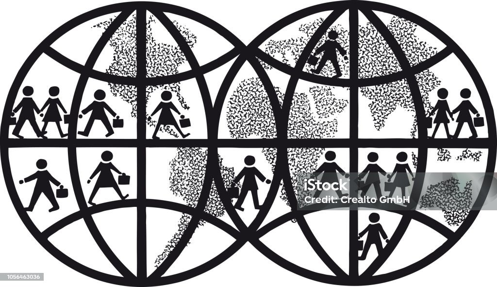World's population, Retro Vector Illustration World's population, Retro and Vintage Illustration in the typical Swiss Illustration Style of the Fifties, Sixties and Seventies 1950-1959 stock vector