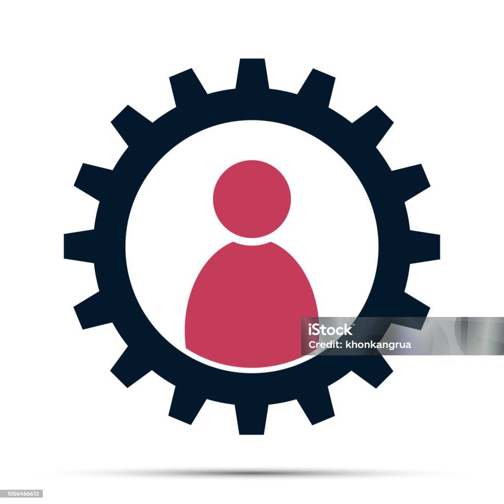 gear teamwork meeting concept,person logo Adult stock vector