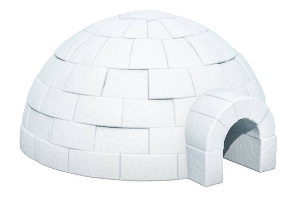 igloo, 3d rendering isolated on white background - igloo imagens e fotografias de stock