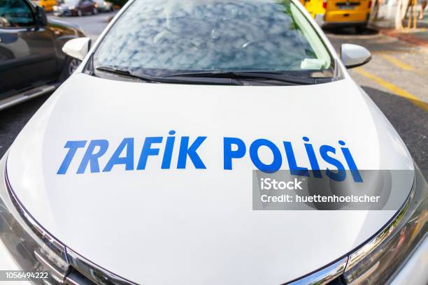 Police Car From The Turkish Police Trafik Polisi Stands On A Street Stock Photo - Download Image Now