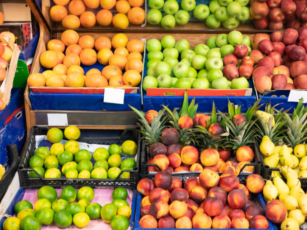 istock fruit counters in super market shopping mall 1056502118