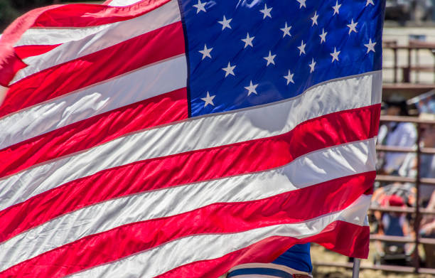 istock Close up of an American Flag 1056510176