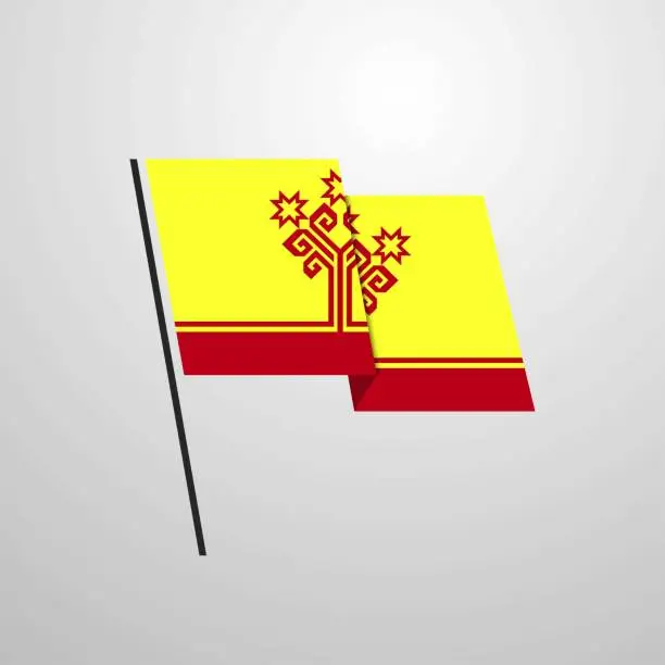 Vector illustration of Chuvashia waving Flag design vector background