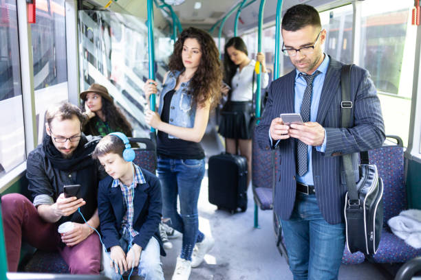 istock Businessman traveling with bus 1056536886