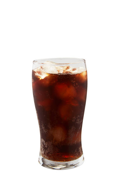 istock Image of Cola Glass with Ice Cubes over White 1056537762