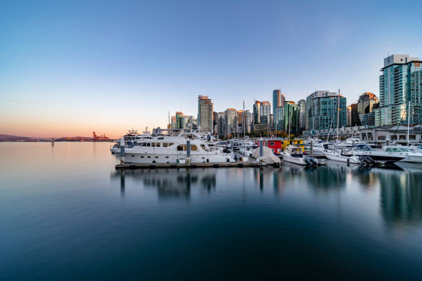 istock Luxury yachts moored at vancouver harbor 1056538952