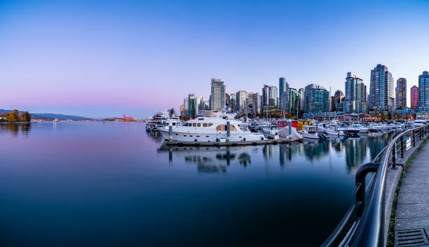 istock Luxury yachts moored at vancouver harbor 1056539082