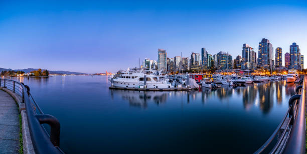 istock Luxury yachts moored at vancouver harbor 1056539090