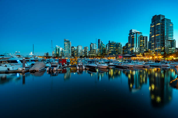 istock Luxury yachts moored at vancouver harbor 1056539134