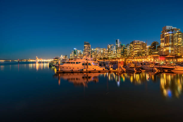 istock Luxury yachts moored at vancouver harbor 1056539368