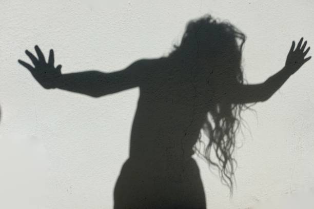 istock Expressive Shadows of girl on wall 1056553946