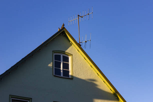 Small window in country house facade