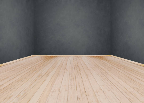 istock Gray cement wall with Wooden floor 1056579598