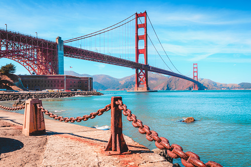 Golden Gate Bridge with Fort Point, San Francisco, California