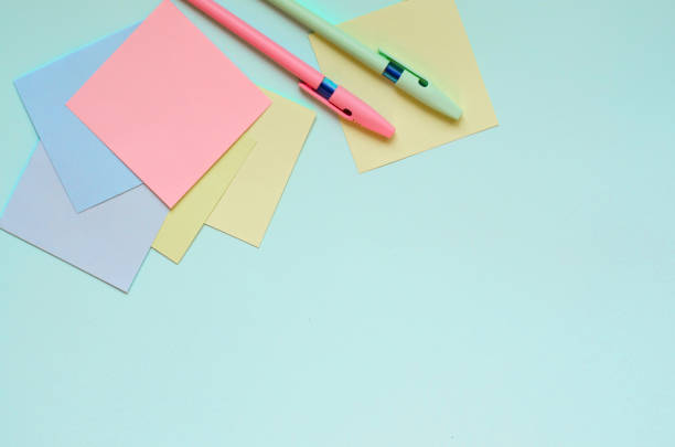 istock The stationery on a blue background. 1056588068