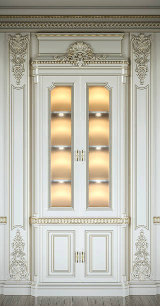 istock Showcase in a classic style with gilding. 1056591432