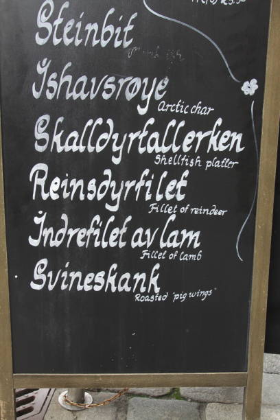 istock Norwegian Street Restaurants Menu Sign 1056598904