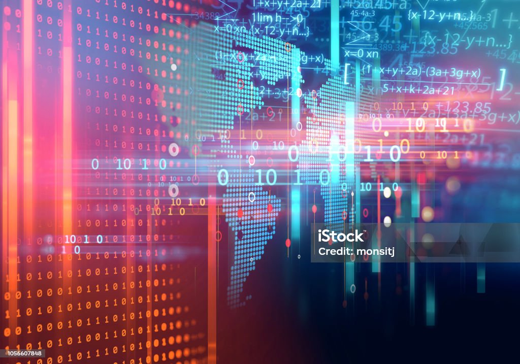 Digital Code Number Abstract Technology Background Stock Photo ...