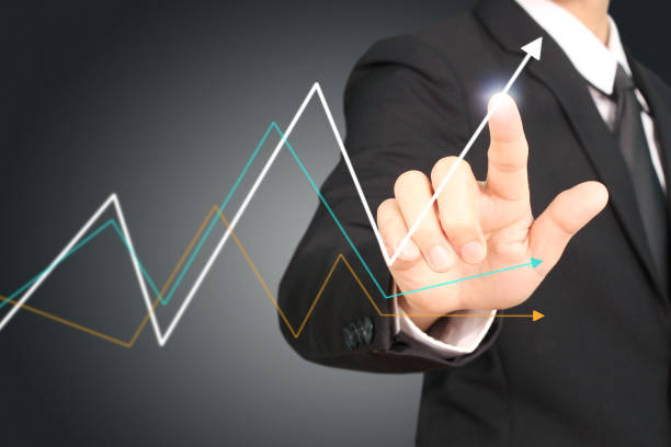 istock Businessman plan graph growth and increase of chart positive indicators 1056607956