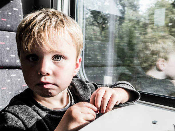 Shy little boy, cute look