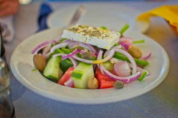 istock Greek salad in Santorini, Greece 1056610860