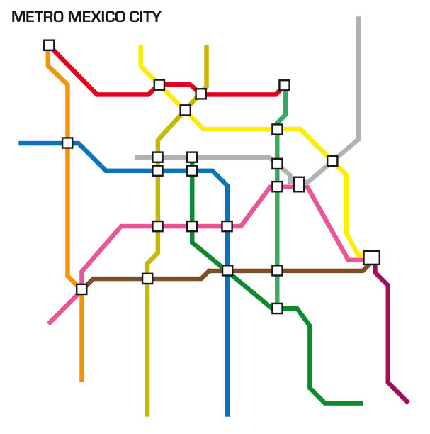 Illustration Of The Mexico City Metro Map Stock Illustration - Download  Image Now - Subway, Mexico City, Map - iStock