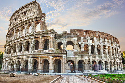 The Colosseum in Rome, Italy, beautiful summer view without people