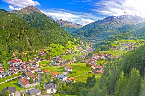 Soelden, Austrian alps mountain resort in summer