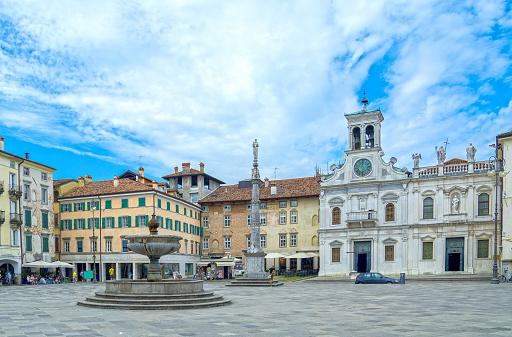 Piazza San Giacomo town square in Udine, Italy