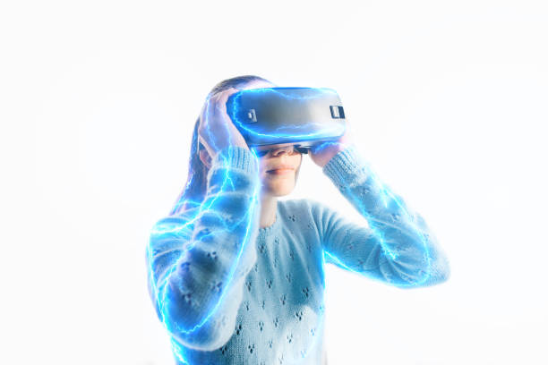istock Woman with glasses of virtual reality. 1056631530