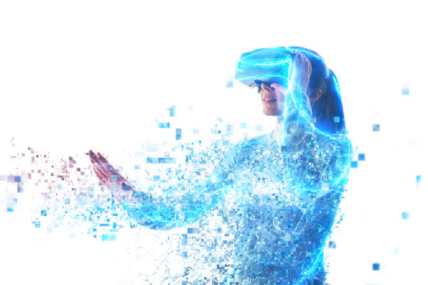 istock Woman with glasses of virtual reality. 1056631532