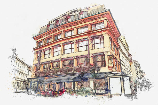 istock illustration. Traditional ancient architecture in Prague. 1056632266