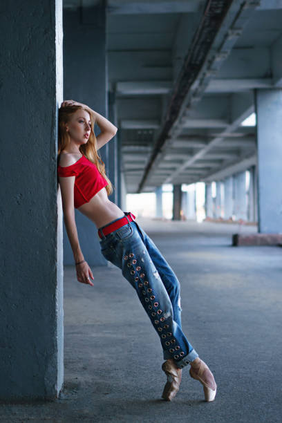 istock Ballerina dancing. Street performance. 1056632770