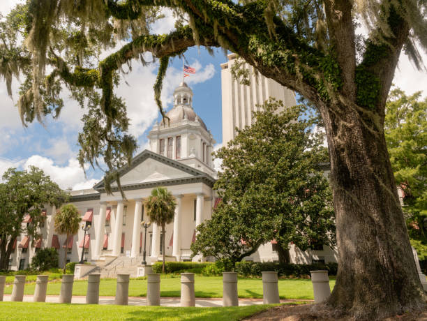 istock Security Barriers Protect The State Capital Building in Tallahassee Florida 1056635518