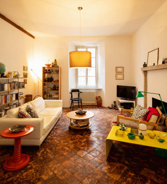 istock Vintage living room with terracotta floor 1056636574