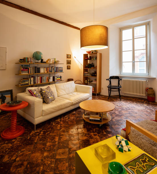 istock Vintage living room with terracotta floor 1056636594