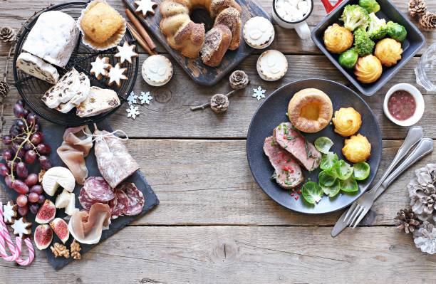 istock Christmas festive family dinner table 1056638098
