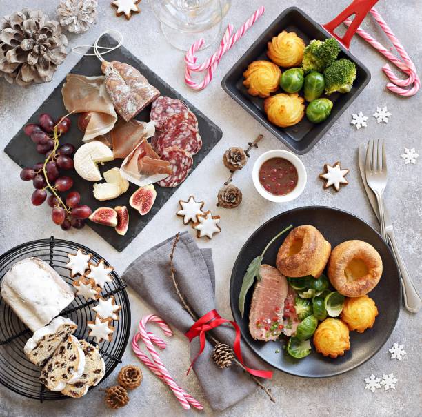 istock Christmas festive family dinner table 1056638162